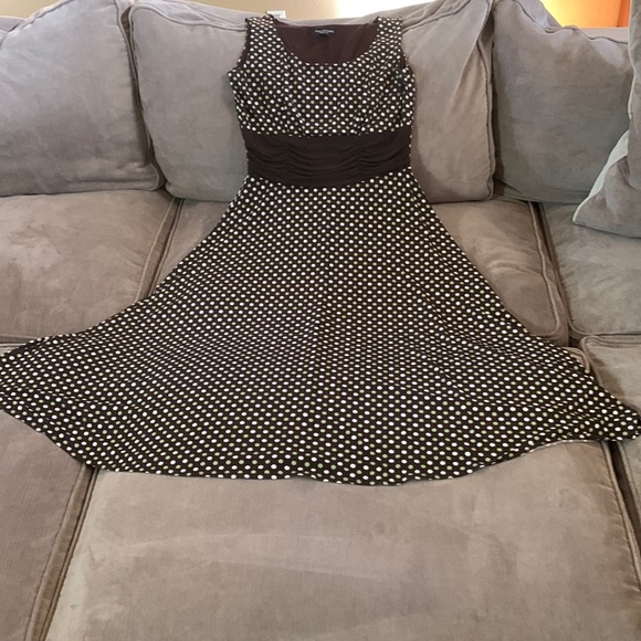 Chocolate Brown Polka dot dress. Perceptions New York. - Picture 6 of 6